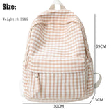 Plaid School Backpack for Women Teen Girls Travel Shoulder Bag Rucksack