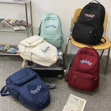 Nylon Women Backpack Female Letter Printing Portable Travel Bag