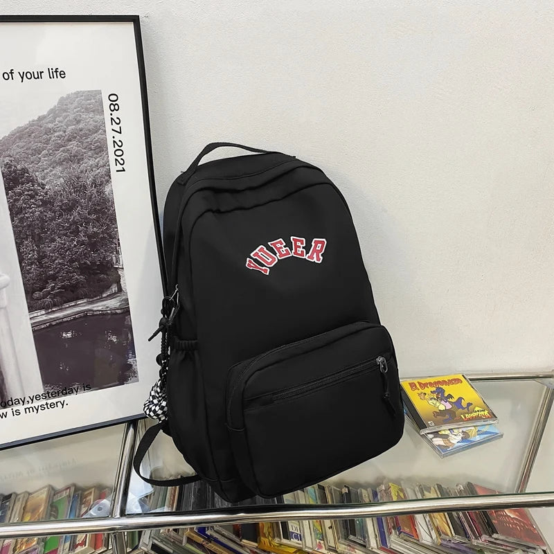 Nylon Women Backpack Female Letter Printing Portable Travel Bag