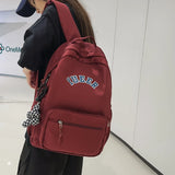 Nylon Women Backpack Female Letter Printing Portable Travel Bag