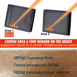 Men's Leather Carbon Fiber Bifold Wallet RFID Blocking