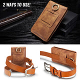 Vintage Leather Long Wallet Large Capacity Double Money Bag for Man