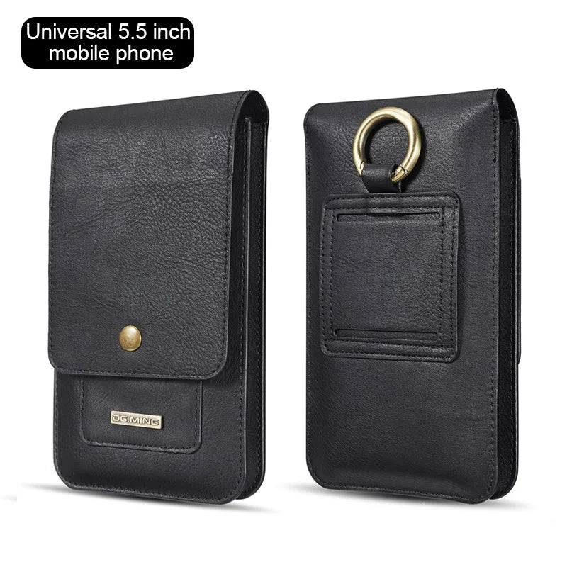 Vintage Leather Long Wallet Large Capacity Double Money Bag for Man