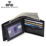 RFID Carbon Fiber Leather Men Wallets Small Wrist Purses Money Bag Clutch