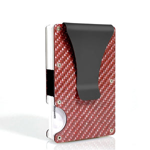 RFID Carbon Fiber Men Wallets Metal Slim Thin Man Wallet Money Bags