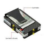 RFID Carbon Fiber Men Wallets Metal Slim Thin Man Wallet Money Bags