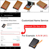 RFID Men Leather Wallet Slim Thin Wallet Money Bag Short Purse