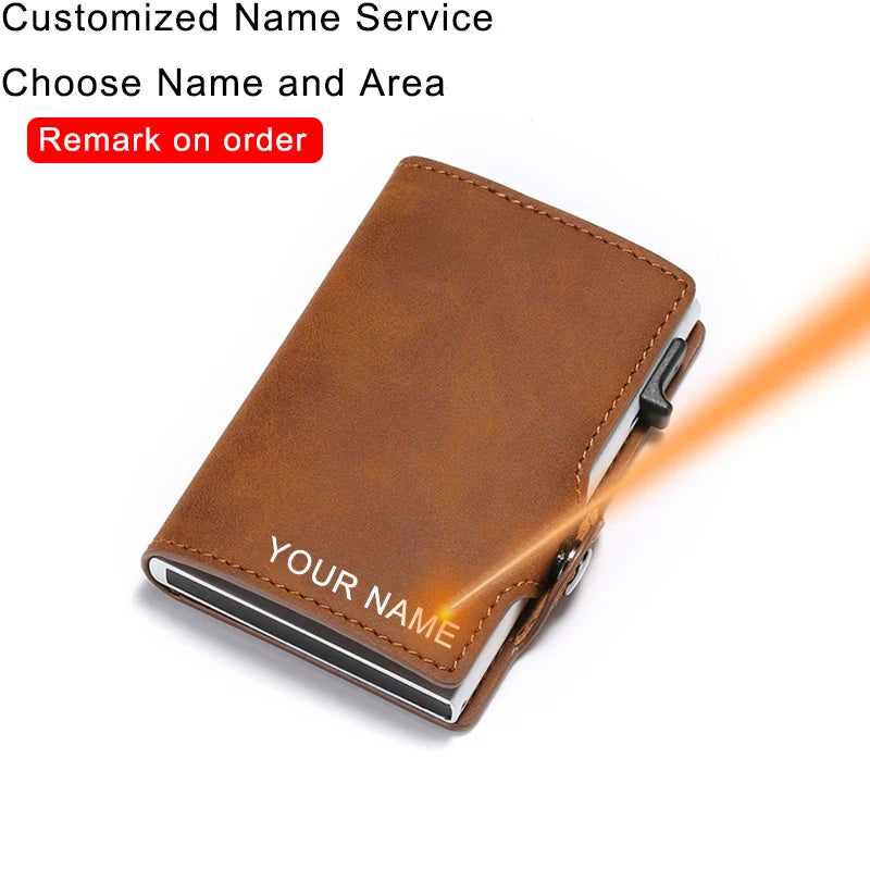 RFID Men Leather Wallet Slim Thin Wallet Money Bag Short Purse