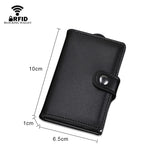 RFID Pull-out CardHolder Men Wallets Slim Metal Wallet Male Vintage Smart Purse