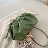 Retro Cloud Bag Green Folded Dumpling Crossbody Bag
