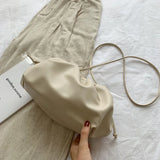 Retro Cloud Bag Green Folded Dumpling Crossbody Bag