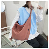 Canvas Totes Bags Casual Wild Ladies Handbags Solid Shoulder Women Bag