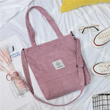 DIGERUI Corduroy Shoulder Bag Women's College Style Handbag