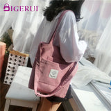 DIGERUI Corduroy Shoulder Bag Women's College Style Handbag