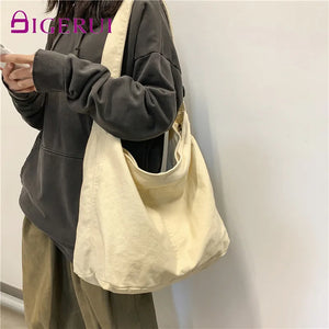 DIGERUI Casual Messenger Bag Women Canvas Tote Bag Large Capacity Shoulder Bag