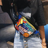 Colorful Women Waist Bag Fanny Pack Belt Bags Graffiti Chest Handbag