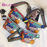 Colorful Women Waist Bag Fanny Pack Belt Bags Graffiti Chest Handbag
