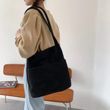 Plush Totes Bags Large Capacity Shoulder Bags Women Girls Handbags