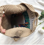 Female Woolen Knitted Braid Handbag Crochet Winter Shoulder Bag