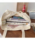 DIGERUI INS Duck Embroidery Canvas Tote Bag Large Shoulder Work Handbag