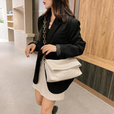 DIGERUI Thick Chain PU Leather Shoulder Bags For Women