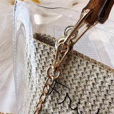 DIGERUI Transparent Shoulder Bag Clear Jelly Handbag Crossbody Bamboo Weave