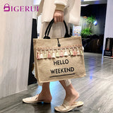 DIGERUI Women Summer Beach Bag Handbags Large Capacity Lady Tassel Shoulder Bag
