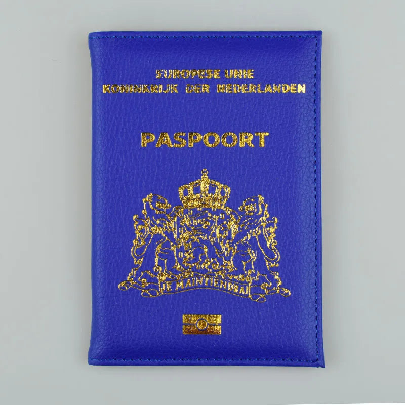 Netherlands Passport Cover Soft Pu Leather Purple Unisex Passport Case