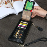 Women Leather Wallet Long Purse Mobile Phone Bag