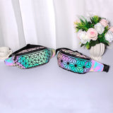 Luminous Holographic Waist Pack for Women