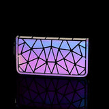 Geometric Luminous Long Clutch Wallet Zipper Purses Thin Women Wallets