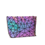 Geometric Sling Bag with Chain Strap for Women