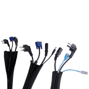Neoprene Cable Management Sleeve Zipper Wrap Wire Hider Cover