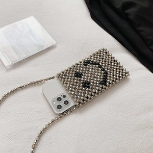 DIY Pearl Bag Change Mobile Phone Bag Single Shoulder Messenge