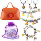 DIY Beaded Bracelet Set Colorful Crystal Spacer Beads Pendant Kids
