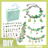 DIY Charm Bracelet Making Set Glass Beads Spacer Beads Pendant Accessories Kit