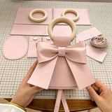 DIY Material Wrapped Hand-Sewn Bow Bucket Bag