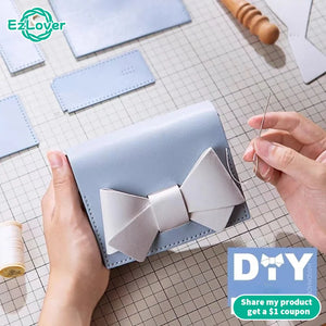 DIY PU Leather Bag Bow Bottom Base Drawstring Handbag Parts