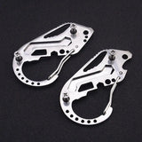 Compact Key Wallet Carabiner Keychain Stainless Steel Clip