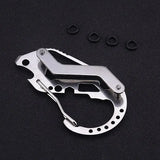 Compact Key Wallet Carabiner Keychain Stainless Steel Clip