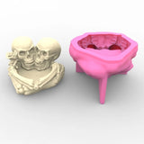 Halloween Skull Planter Pot Mold Succulent Flower Pot DIY Resin Vase Mold