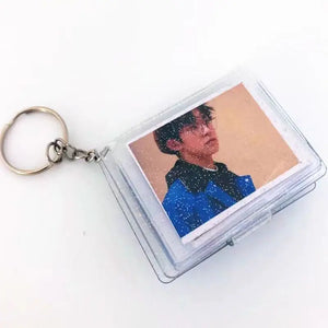 Mini Photo Album Key Chain Card Holder with Keychain