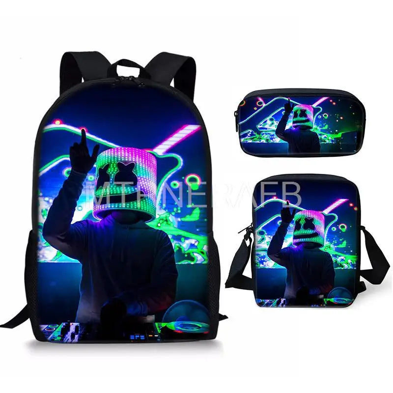 Kids School Bags 3Pcs Set for Boys Girls - Capacity Backpack for Games Book Bag