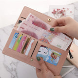 DOLOV Wallet women retro zipper buckle ultra-thin folding wallet