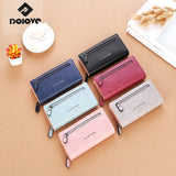 DOLOV Wallet women retro zipper buckle ultra-thin folding wallet
