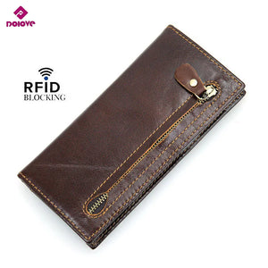 Arrival Leather Long Men's Wallet RFID Cash Holder