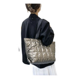 DOM103 Large Puffer Tote Bag Waterproof Quilted Nylon Puffer Tote