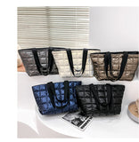 DOM103 Large Puffer Tote Bag Waterproof Quilted Nylon Puffer Tote