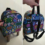 Colorful Animal Print Mini Backpack Women Small Capacity Top Handle Bag