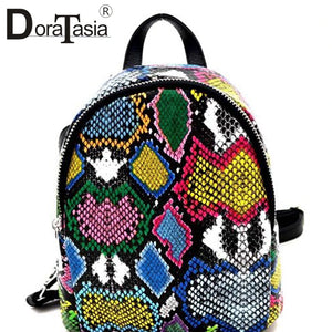 Colorful Animal Print Mini Backpack Women Small Capacity Top Handle Bag